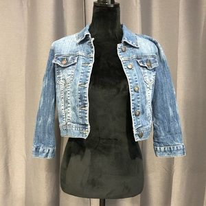 I Love H81 (Forever 21) Crop Jean Jacket (M)